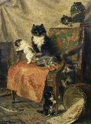 Henrietta Ronner-Knip Kittens at play Sweden oil painting artist